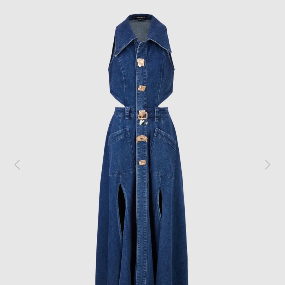 Blue Midi Dress with Elegant Design